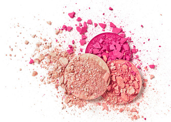 Crushed pink face powder