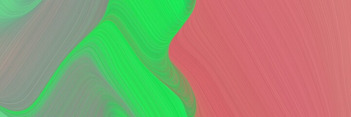 elegant dynamic designed horizontal header with pale violet red, lime green and indian red colors. fluid curved flowing waves and curves