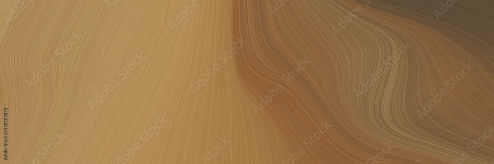 Poster elegant modern horizontal banner with pastel brown, peru and dark olive green colors. fluid curved l