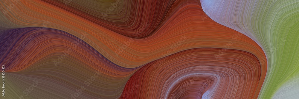 Poster elegant artistic designed horizontal banner with brown, old mauve and dark gray colors. fluid curved flowing waves and curves