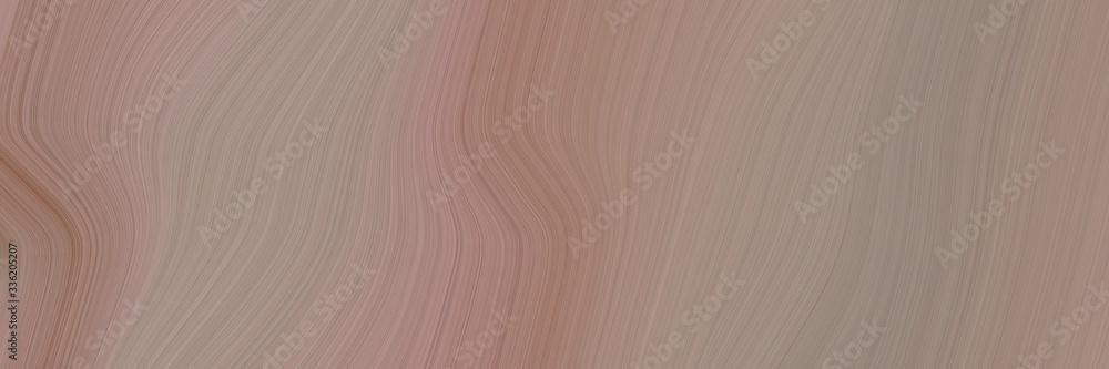 Poster elegant moving designed horizontal header with rosy brown, pastel brown and old lavender colors. fluid curved lines with dynamic flowing waves and curves
