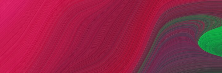 Obraz premium elegant flowing designed horizontal banner with dark moderate pink, dark slate gray and crimson colors. fluid curved lines with dynamic flowing waves and curves