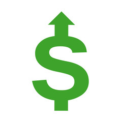 Increase Dollar up sign arrow icon up arrow icon