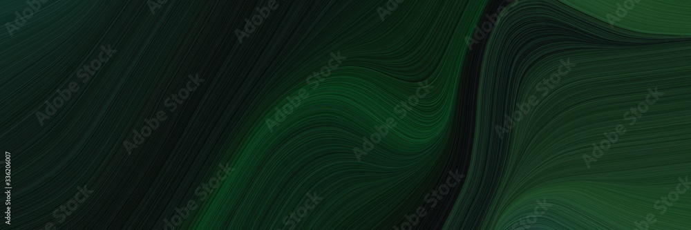 Poster elegant artistic designed horizontal banner with very dark green, very dark blue and dark slate gray