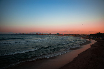 Sunset over Primorsko from Black sea-Bulgaria
