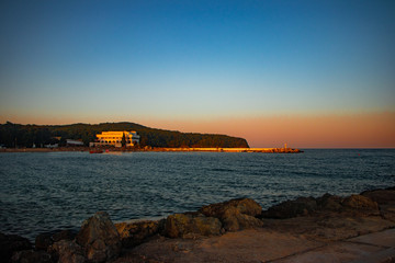 Sunset over Primorsko from Black sea-Bulgaria