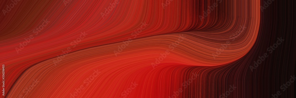 Aufkleber elegant colorful designed horizontal banner with firebrick, very dark red and dark red colors. fluid curved lines with dynamic flowing waves and curves