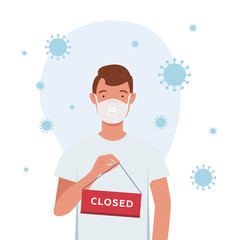 Shop is closed/bankrupt business concept illustration. Effect of corona virus or covid-19 outbreak 2020. 