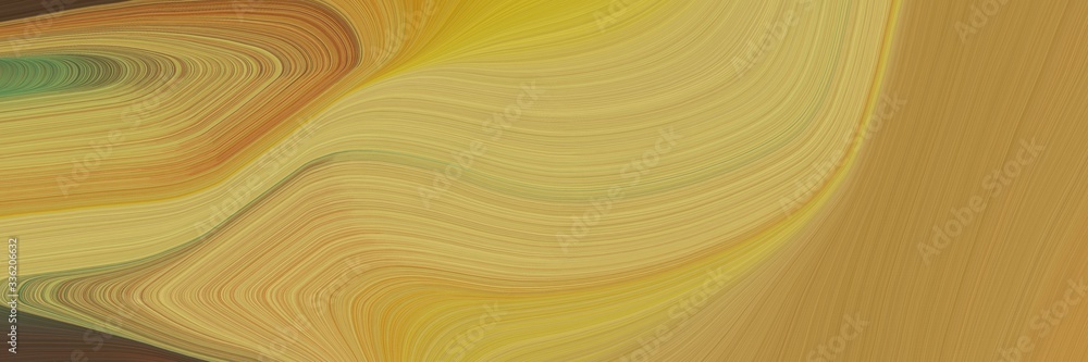 Poster elegant artistic horizontal header with peru, dark olive green and brown colors. fluid curved flowin