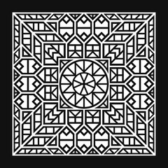 modern contemporary white ethnic geometric pattern on black