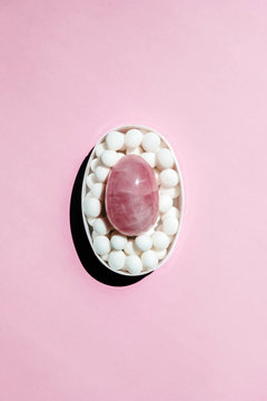 Pink quartz yoni egg