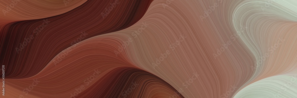 Poster elegant artistic banner with pastel brown, ash gray and very dark pink colors. fluid curved lines wi