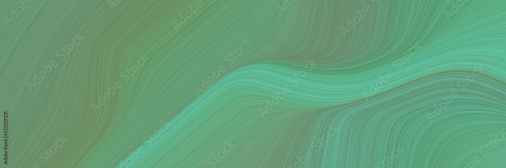 Aufkleber elegant colorful designed horizontal header with blue chill, medium aqua marine and gray gray colors. fluid curved lines with dynamic flowing waves and curves