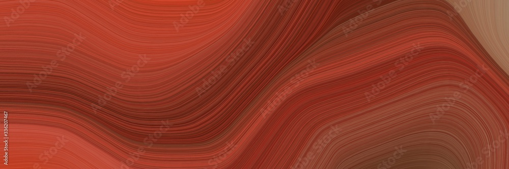 Aufkleber elegant decorative designed horizontal banner with saddle brown, coffee and dark red colors. fluid curved lines with dynamic flowing waves and curves