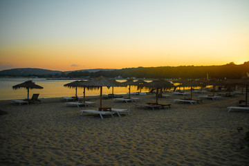 Sunset over Primorsko from Black sea-Bulgaria