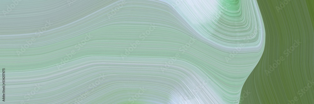 Poster elegant moving banner with ash gray, dark olive green and dim gray colors. fluid curved lines with d