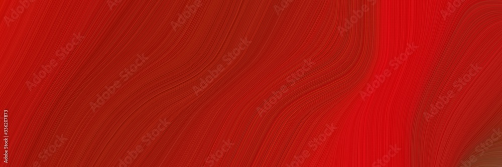 Poster elegant artistic horizontal banner with firebrick, strong red and dark red colors. fluid curved flow
