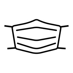 Face mask line icon. Protective surgical or medical mask. Vector Illustration