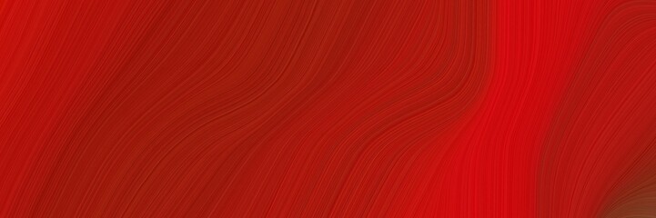 elegant artistic horizontal banner with firebrick, strong red and dark red colors. fluid curved flowing waves and curves