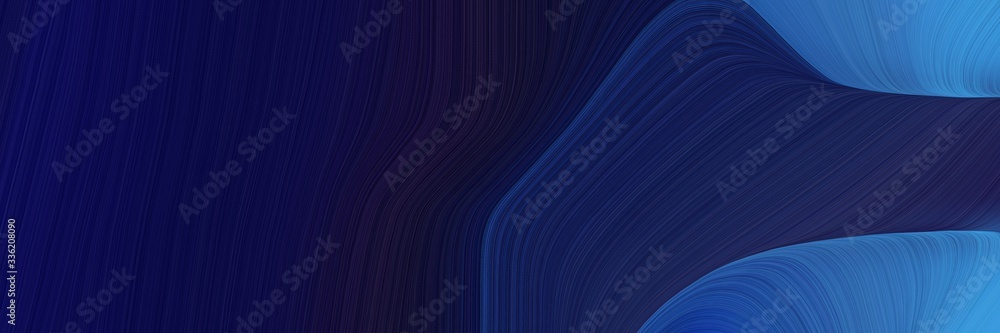 Poster elegant modern designed horizontal banner with very dark blue, steel blue and dark slate blue colors