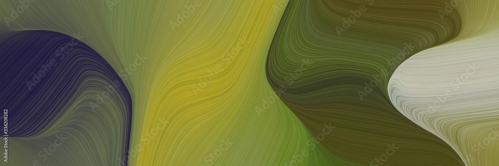 Poster elegant modern horizontal header with dark olive green, dark khaki and very dark blue colors. fluid 