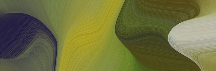 elegant modern horizontal header with dark olive green, dark khaki and very dark blue colors. fluid curved flowing waves and curves