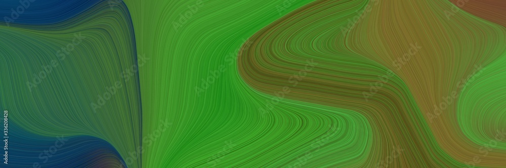 Aufkleber elegant surreal header with dark olive green, brown and very dark blue colors. fluid curved lines wi