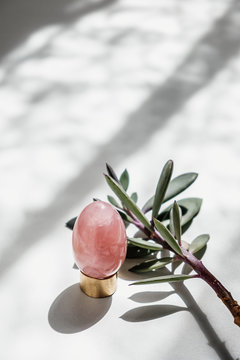 Pink quartz yoni egg