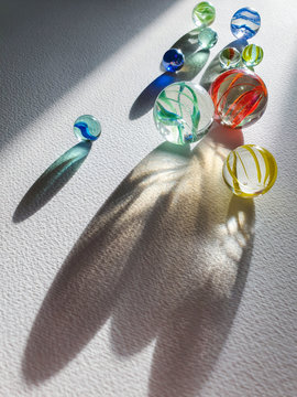 Marbles with shadow