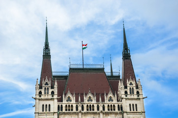 Building of the Hungarian Parliament Orszaghaz in Budapest, Hungary. The seat of the National...