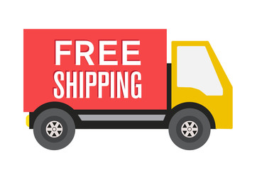 free shipping truck, vector illustration