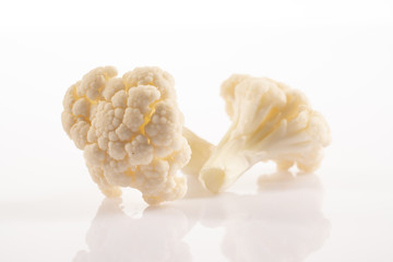 Fresh cauliflower on white background