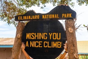 Deurstickers Kilimanjaro Sign for the Londorossi Gate on the Lemosho route