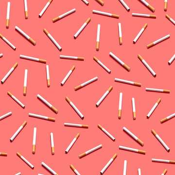 Top view of chaotic mix of cigarettes pattern