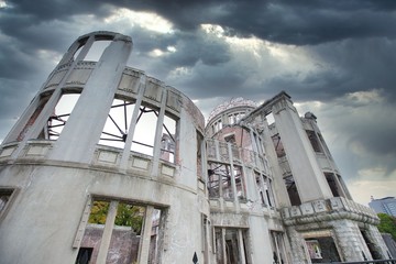 Atomic Bomb Dome at Hiroshima Japan in fall