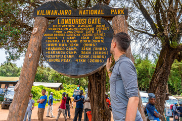 Sign for the Londorossi Gate on the Lemosho route
