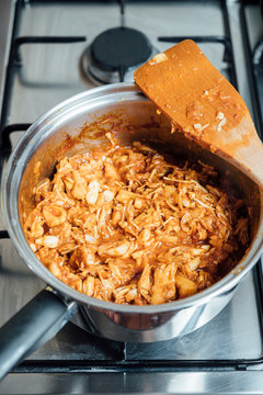 Food: Soft cooked jackfruit with tomato sauce