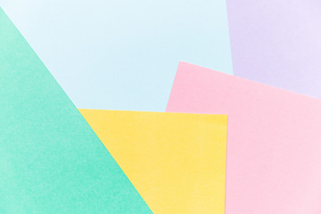 top view layout of a pastel blank piece of paper colorful greeting card background with copy space. Pattern the concept of minimal geometry.