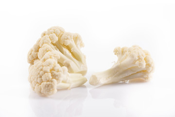 Fresh cauliflower on white background