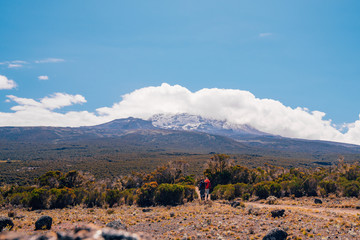 Beautiful landscape of Tanzania and Kenya from Kilimanjaro mountain.