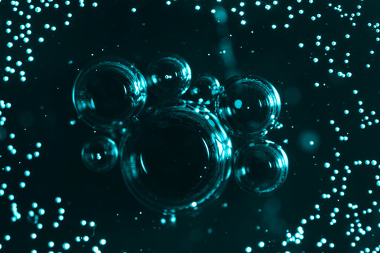 Abstract bubble background under microscope