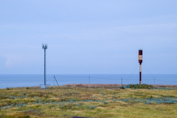 Seaside landscape by Sea of Azov, the village of For the Motherland.