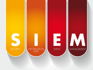 SIEM - Security Information and Event Management acronym, business concept background