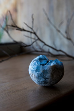 Beautiful Celestite Crystals on a window sill