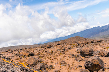 Beautiful landscape of Tanzania and Kenya from Kilimanjaro mountain.