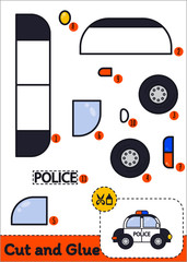 Cut and Glue Worksheet - Police Car