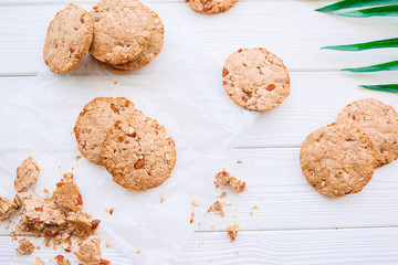 Homemade healthy vegan cookies dessert with oats