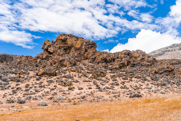 Beautiful landscape of Tanzania and Kenya from Kilimanjaro mountain.