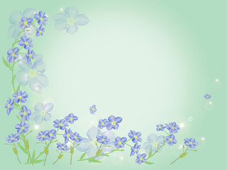 Vector spring background with forget me not flowers - ideally for spring card or certificate template