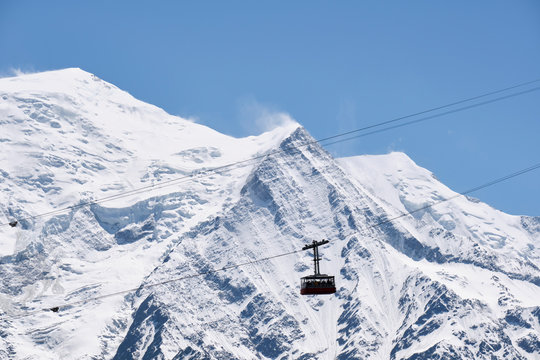 Brevent Cable Car above Chamonix, France.